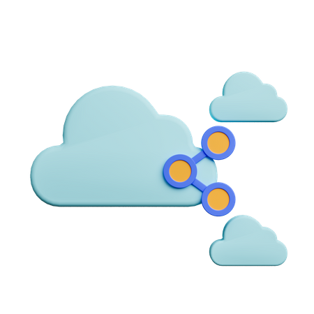 Partage cloud  3D Icon