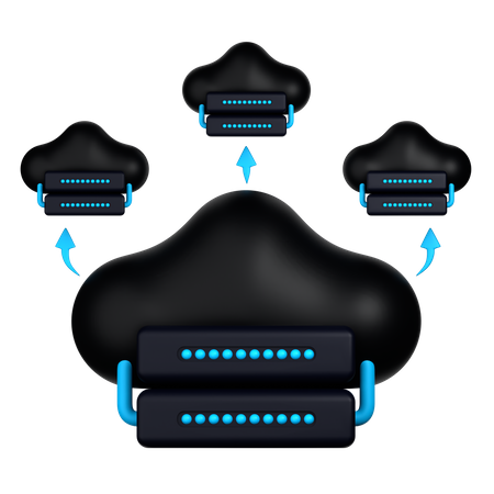 Partage cloud  3D Icon