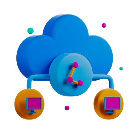 Partage dans le cloud  3D Icon