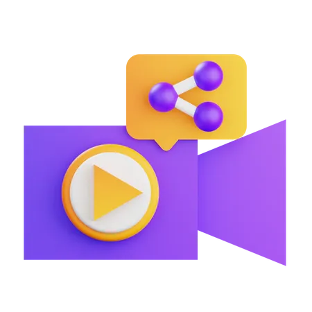 Partage de vidéo  3D Icon