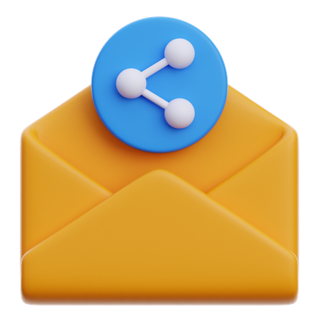 Partage de courrier électronique  3D Icon