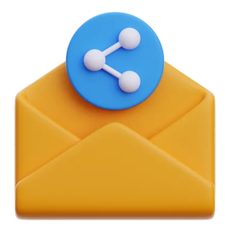 Partage de courrier électronique  3D Icon