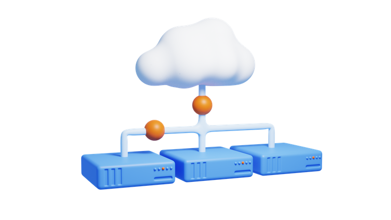 Partage en nuage  3D Icon