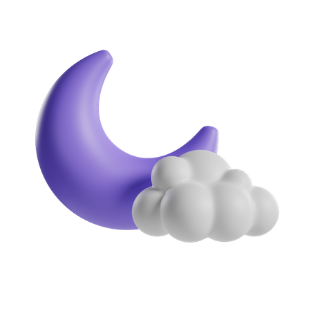 Partially Cloudy Night  3D Icon