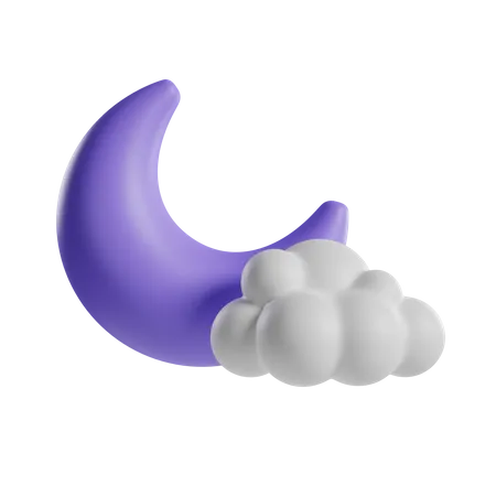Partially Cloudy Night  3D Icon