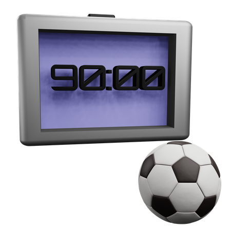 Partida de futebol em tempo integral  3D Icon