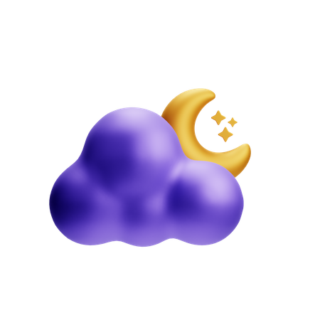 Partly Cloud Night  3D Icon