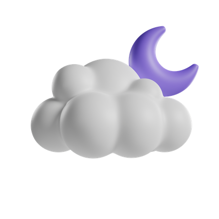 Partly Cloud Night  3D Icon