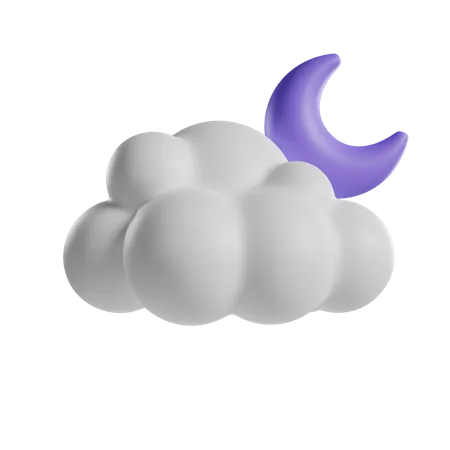 Partly Cloud Night  3D Icon