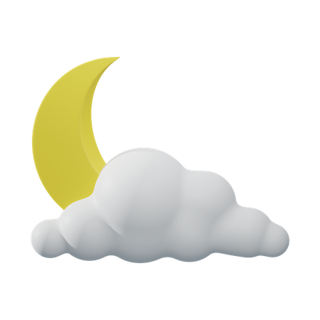 Partly cloudy night  3D Icon
