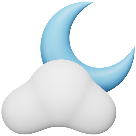 Partly Cloudy Night  3D Icon