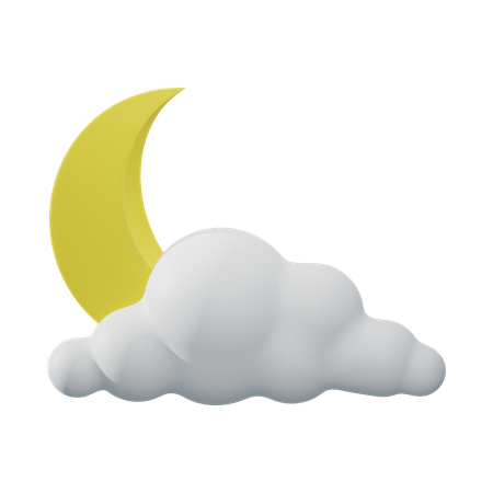 Partly cloudy night 3D Illustration