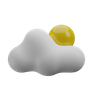 partly cloudy weather 3d logo