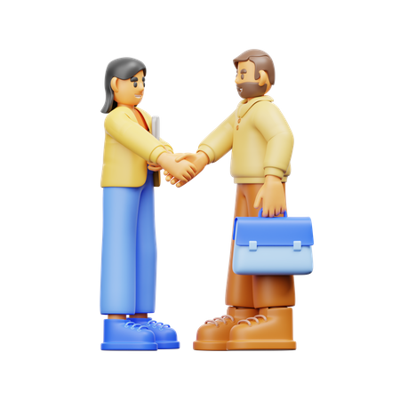 Partnership makes an agreement 3D Illustration