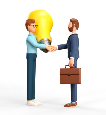 Partnership with startup investor  3D Icon