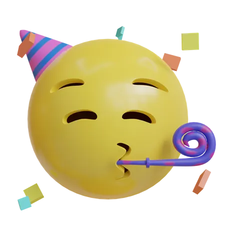 Party 3 D Emoji Front And Side Angle 3D Icon