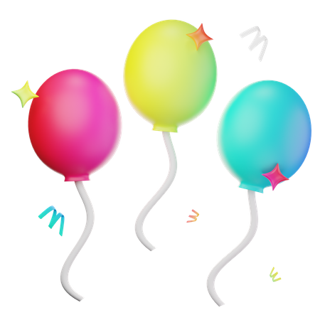 Party Balloons  3D Icon