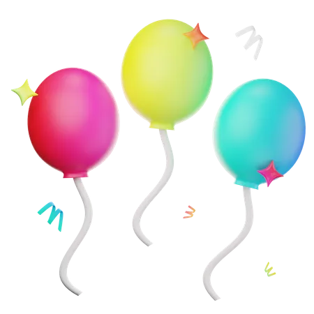 Party Balloons  3D Icon