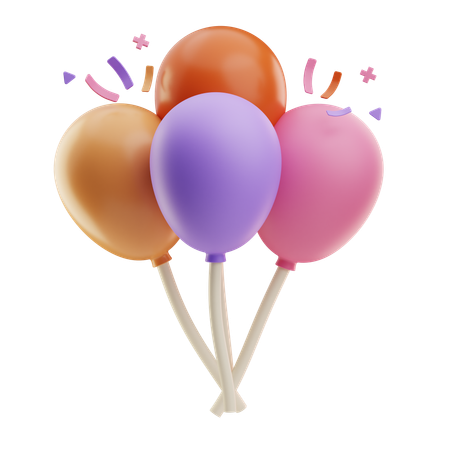 Party Balloons  3D Icon