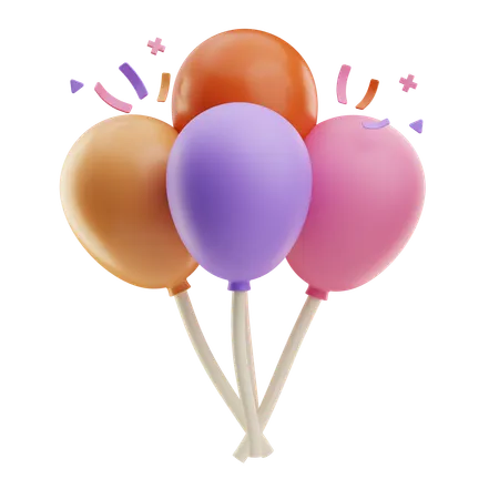 Party Balloons  3D Icon