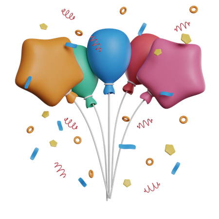 Party Balloons  3D Icon