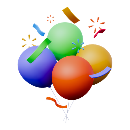 Party Balloons  3D Icon