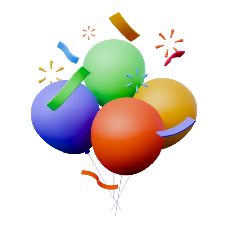 Party Balloons  3D Icon