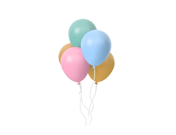 Party Balloons  3D Icon