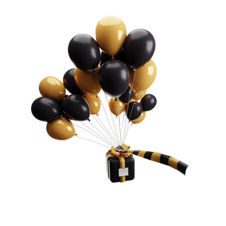 Party balloons With coupon gift  3D Icon