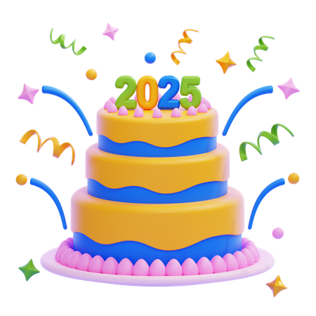 Party Cake 2025  3D Icon