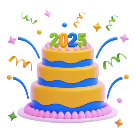 Party Cake 2025  3D Icon