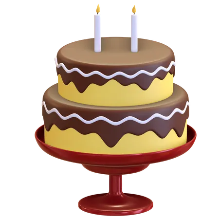 Party cake icon 3D Illustration