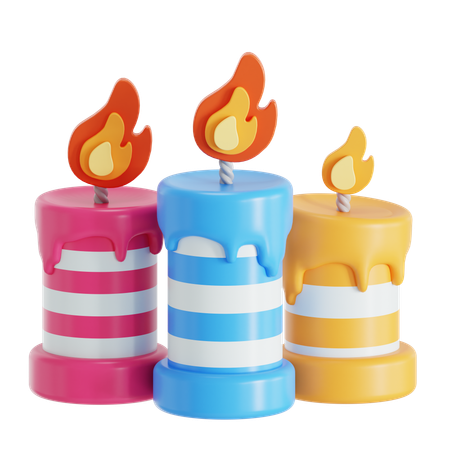 Party candle  3D Icon
