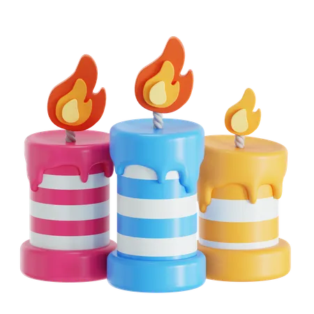 Party candle  3D Icon