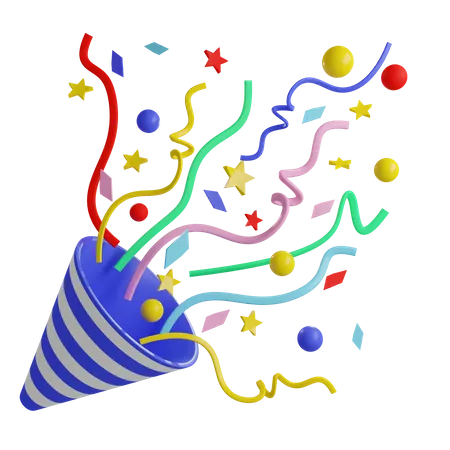 Party Confetti 3 D Illustration Contains PNG BLEND And OBJ Files 3D Icon
