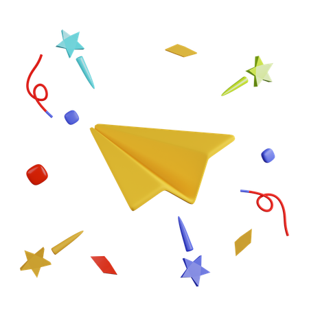 Party Confetti Papers  3D Icon