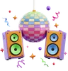Party Disco Ball And Speaker