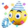 party emoji 3d logo