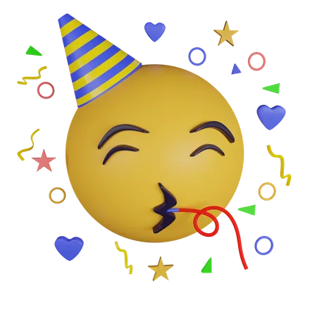 Party Emoji 3 D Icon Contains PNG BLEND GLTF And OBJ Files 3D Icon