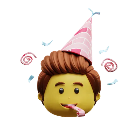 Party Face Emoji  3D Icon