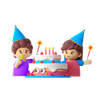 3d birthday party game logo