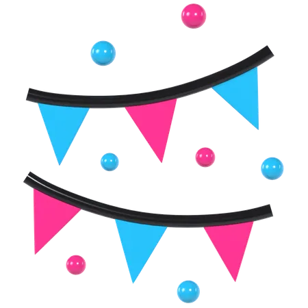 Party garland  3D Illustration