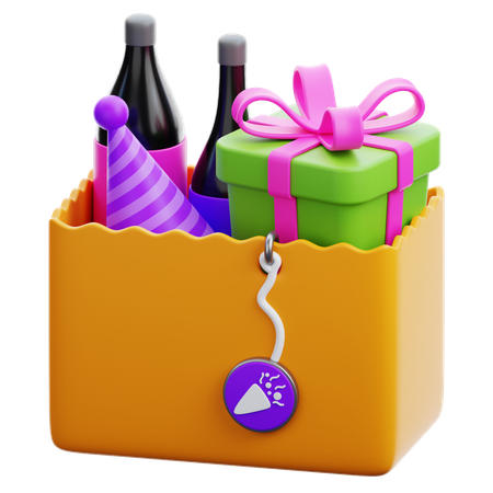 Party Gift Box  3D Icon