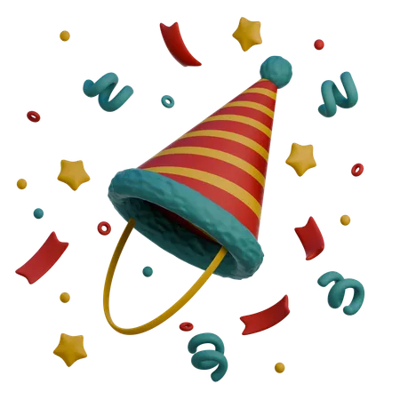 3 D Icon Of Party Hat 3D Icon