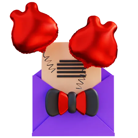 Party Invitation Letter  3D Icon