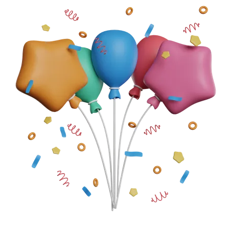 Party-Luftballons  3D Icon