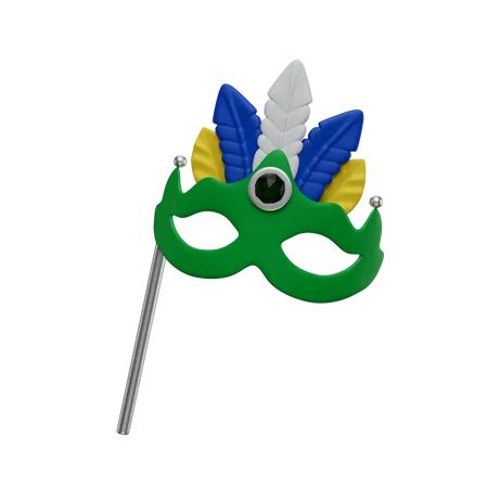 3 D Render Illustration Garota Carnival Mask 3D Icon