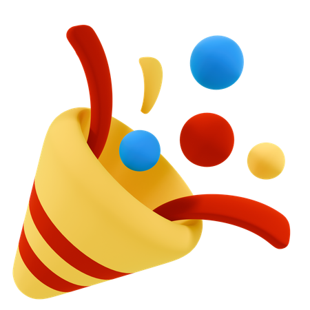 Party Pop Confetti  3D Icon