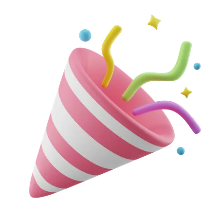 Party Popper Confetti  3D Icon