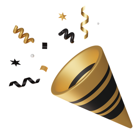 Partyknaller mit Konfetti  3D Icon